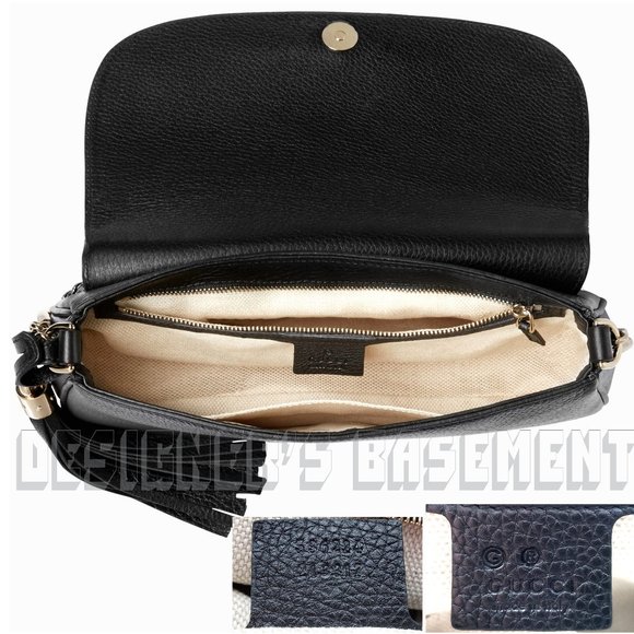 GUCCI blk SOHO Interlocking G Crossbody Tassel bag - Picture 4 of 8